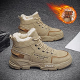 Autumn and Winter Middle Cylinder Fashion Men's Shoes Outdoor Leisure Mens Boots Solid Color Mens Boots