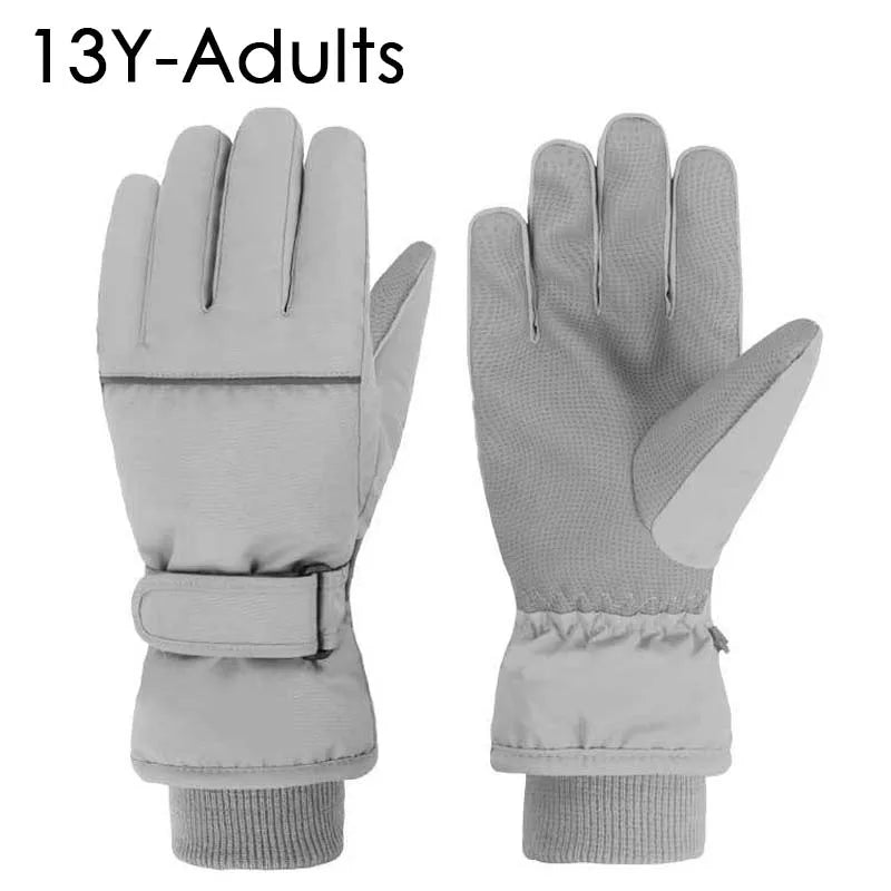 Waterproof Adult Kids Ski Gloves Thick Children Mittens Snowboard Outdoor Snow Child Winter Gloves for Boys Girls Fleece Lining