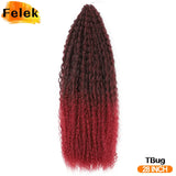 Brazilian Braids Synthetic Curl Hair Soft Braiding Extension 20-28 Inch Afro Crochet Hair Long Water Wave Ombre Color Hair Felek