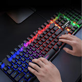 3-piece Set Gaming Keyboard Mouse Headphone Set Wired Backlight Game 104 Keys Keyboards 1600DPI Mice Headset Combos for PC Gamer