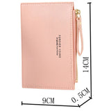 1PC Ultra-thin Small Business Wallet Men's Women's PU Leather Zipper Cash ID Card Credit Card Holder Short Purse Holiday Gift