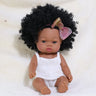 35cm Newborn Reborn African Doll Baby Simulation Soft Vinyl Children Lifelike Toys Christmas Birthday Toys Dolls for Babies