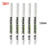 5 Pack White Comics Waterproof Marker Tire Marker Permanent Marker Painting Supplies Stationery Office Supplies