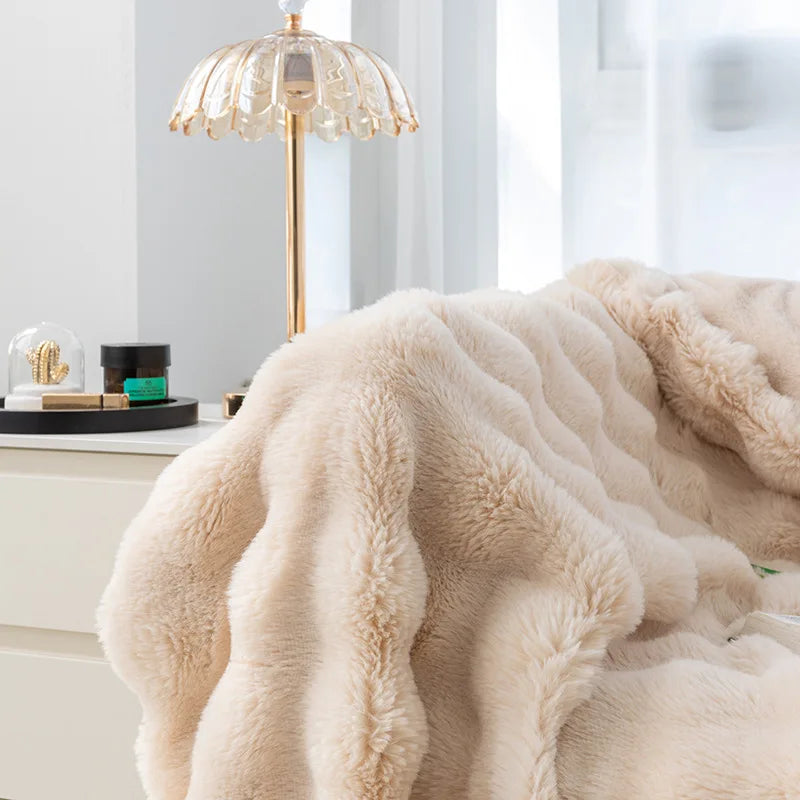 Plush Blanket, Throw Blanket, Warm, Super Comfortable, Bed, Luxury, Warm, Sofa Cover, 130x160cm, Winter