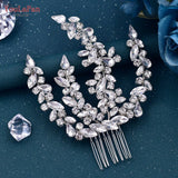 TOPQUEEN Rhinestone Bridal Comb Women Hair Clip Wedding Hair Accessories Pageant Tiara Headwear Bride Headpiece with Comb HP507