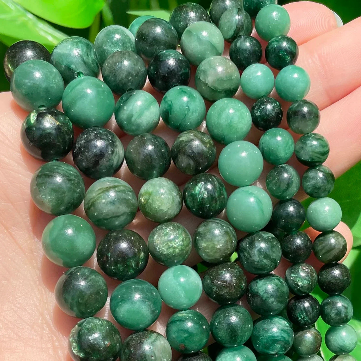 Natural Gem Stone AA Green Emerald Jades Round Loose Spacer Beads for Needlework Jewelry Making DIY Charms Bracelet Accessories