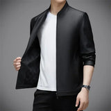 Spring and Autumn New Genuine Leather Clothes Men's Luxury Coat Stand Collar Leather Jacket Thin Casual Jacket Handsome Jacket