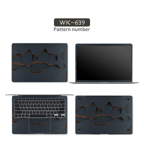 Black Geometry Cover Laptop Skin Stickers Notebook Film Vinyl Sticker 12"13.3"14"15.6"17"for HP/Macbook/Acer/Msi Decorate Decal