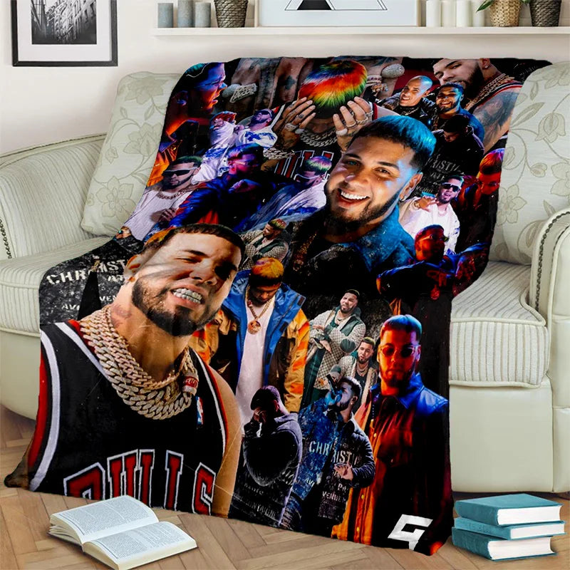 Free Anuel AA Rapper Hip Hop Singer Blanket,Soft Throw Blanket for Home Bedroom Bed Sofa Picnic Travel Office Cover Blanket Kids