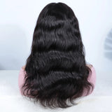 180D 18inch Body Wave Human Hair Wigs Natural Peruvian Middle Part Lace Front Human Hair Wigs Pre Plucked Wig For Black Women