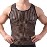 Fishnet Men Sexy Mesh Tank Tops Transparent Sleep Tops Male Underwear Pure Color Vest Sleeveless Tops Underwear Male Undershirt