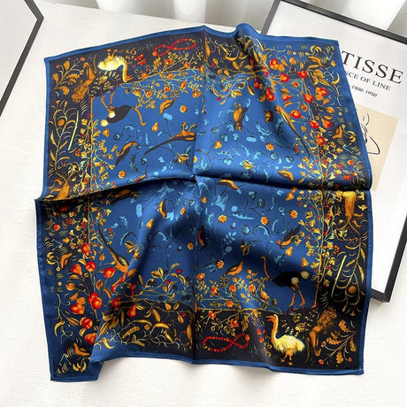 New 2023 Point 100% Mulberry Silk Scarf Fashion Women Summer Beach Small Scarves Shawl Bandana Hijab Pashmina Poncho 53*53cm