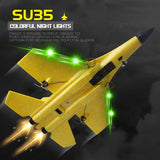 RC Plane SU35 2.4G With LED Lights Aircraft Remote Control Flying Model Glider EPP Foam Toys Airplane For Children Gifts