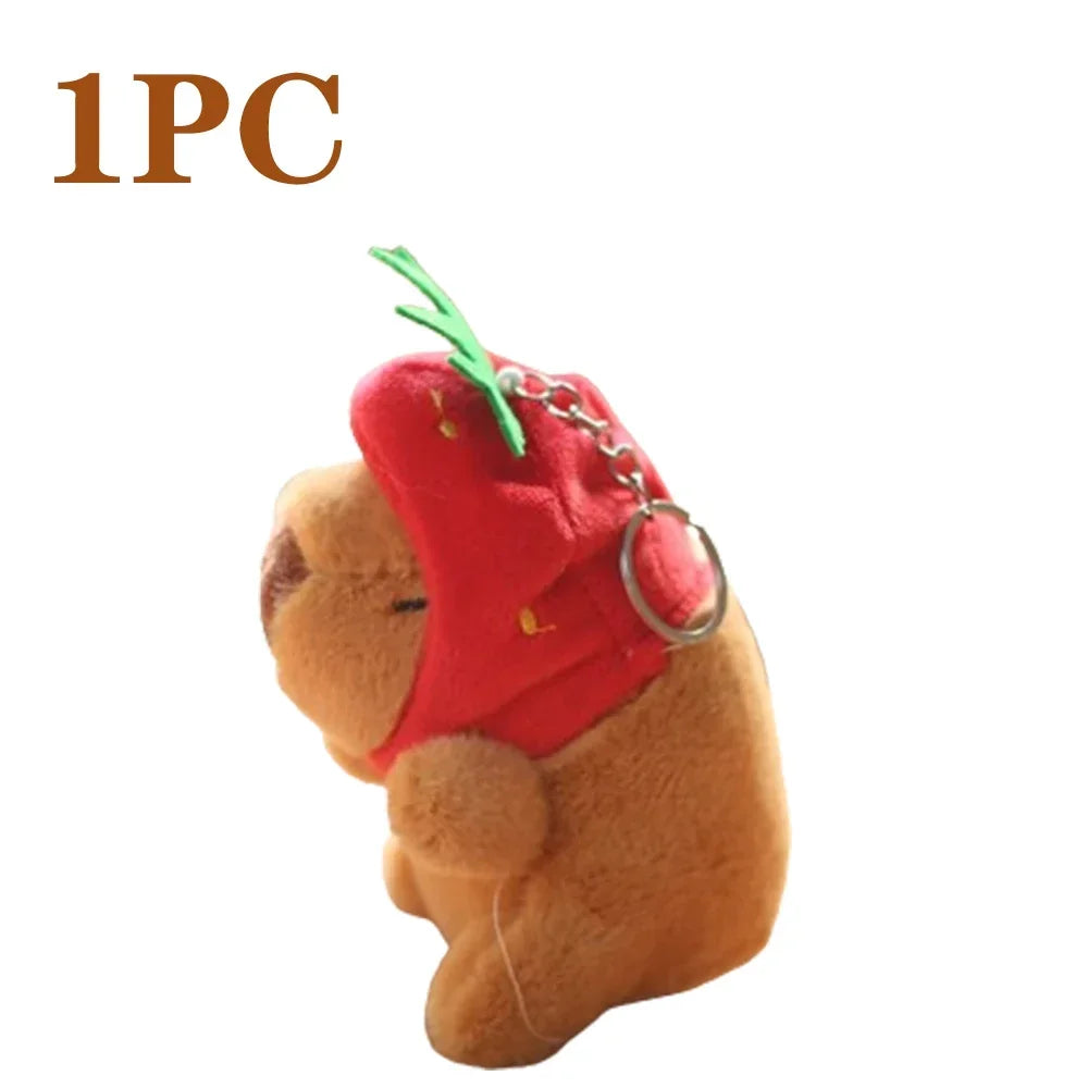 1-20PCS Cartoon Capybara Pendant Plush Toy Doll Bag Hanging Ornament Cute Kapila Keychain Doll Desktop Doll Ornament Car Pendant