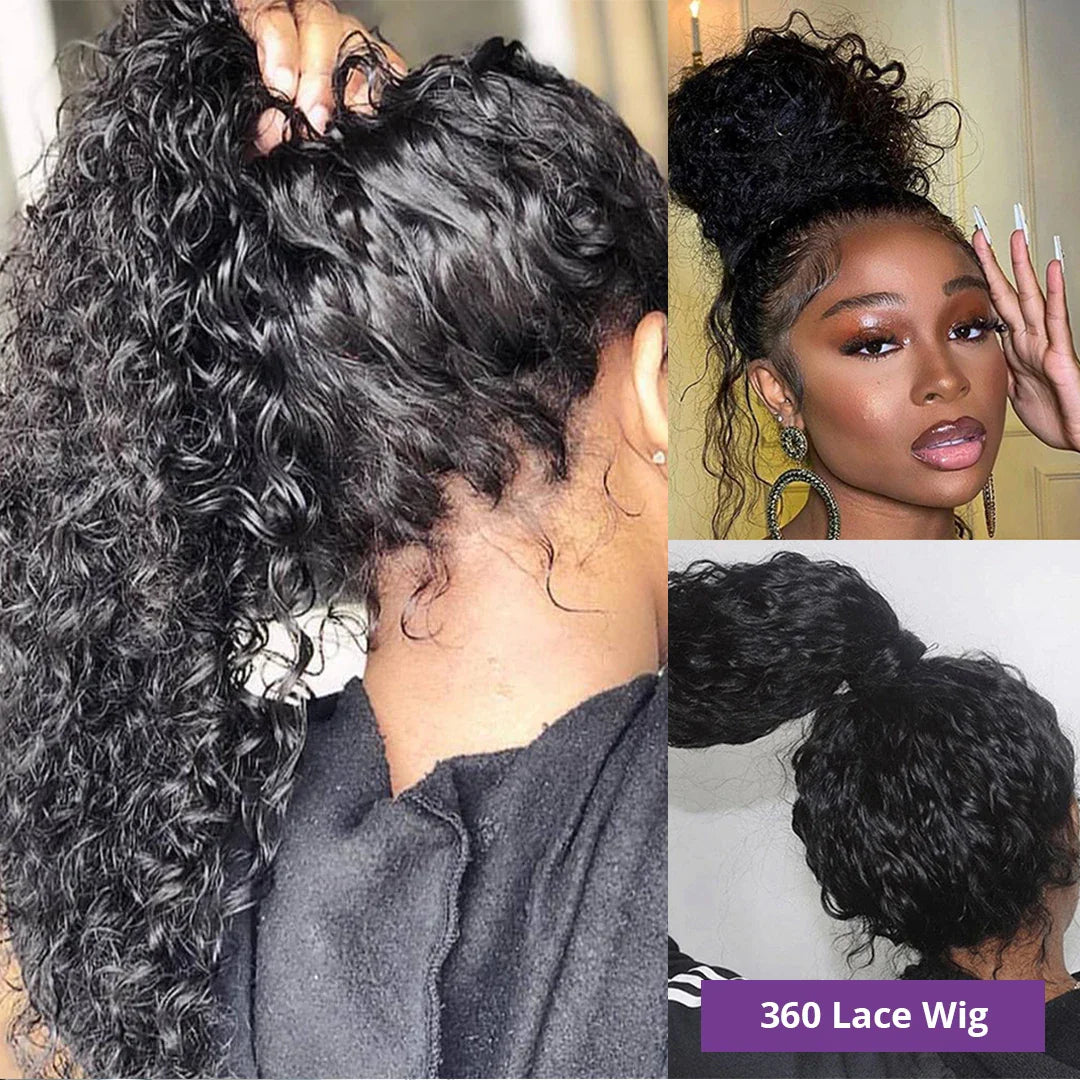 HD Transparent 250 Density 13x4 13x6 Water Deep Wave Frontal Wig 4x4 5x5 Closure Glueless Wig Ready To Wear 360 Lace Front Wig