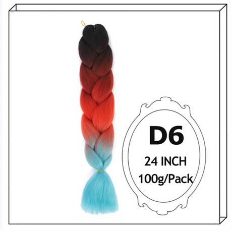 24Inch Synthetic Long Jumbo Ombre Braiding Hair For Women Colorful Braids 100g Rainbow Hair Gray Black Orange Red Yellow Blue