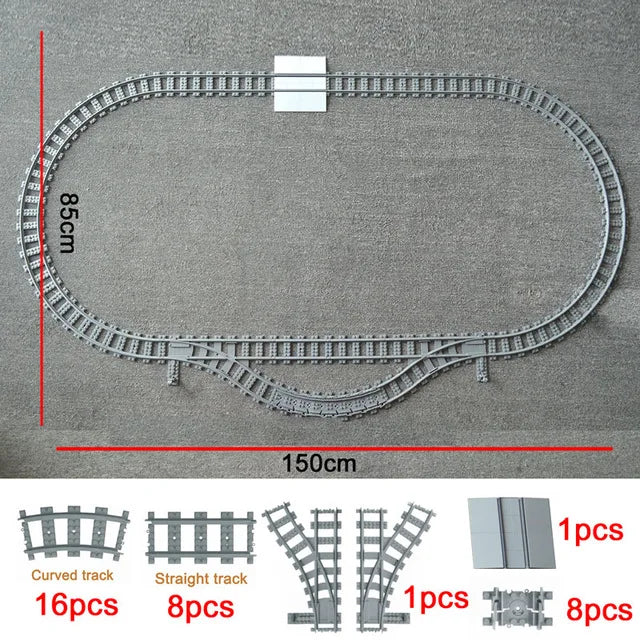 City Train Tracks Forked Flexible Railway Bridge Rail Viaduct Buliding Block Toy Straight Cruved Soft Track Bricks Leduo Gift