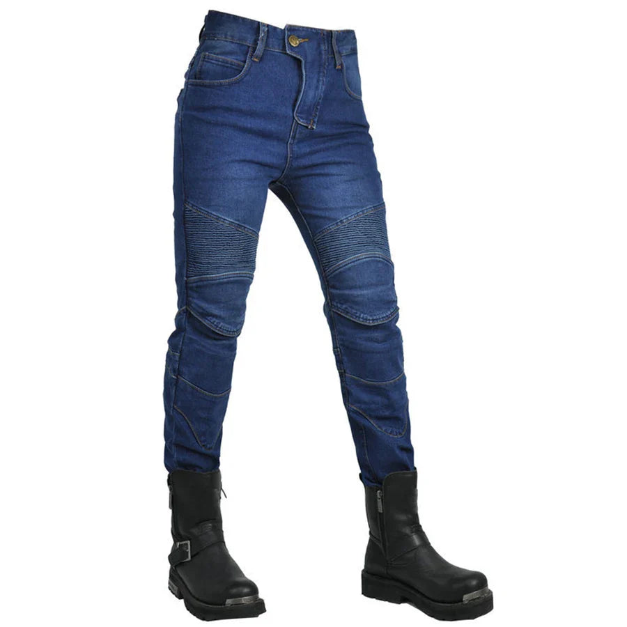 Motorcycle 2023 New Jeans Women Upgrade Silicone Protector Detachable Racing Road Rider Four Seasons Casual Fashion Moto Pants