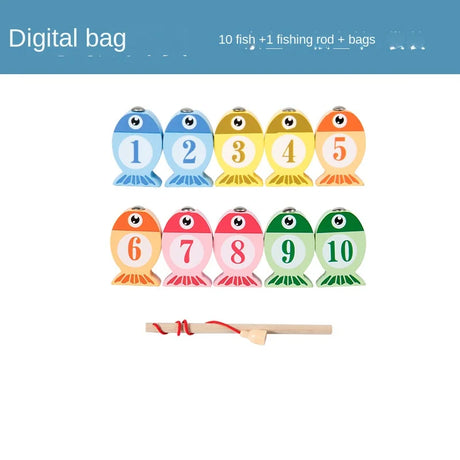 Wooden Alphanumeric Cognitive Early Education Magnetic Fishing Toys for Boys and Girls Children Parent-child Interactive Games