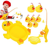 9Pcs/Set Mini Floating Duck Fishing Bath Toy Set Of 1 Fishing Pole And 7 Rubber Ducks for Children Outdoor Pool Shower Toy Gift