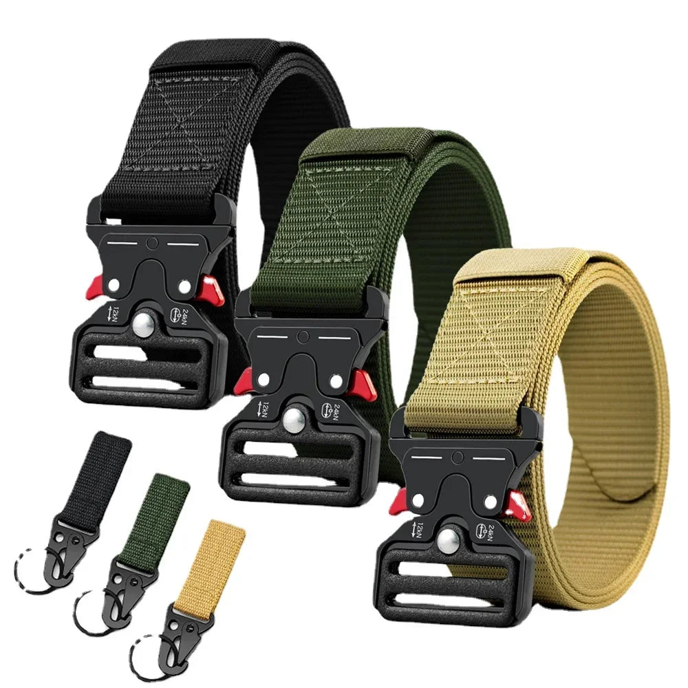 Men's Belt Outdoor Hunting Metal Tactical Belt Alloy Buckle Marine Corps Canvas Belt Men Women Tactique Belts for Women