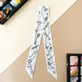 100% Silk Heavy silk Scarf Small fragrance style Long thin narrow tie bag Ribbon decorative streamers neck tie headband gift