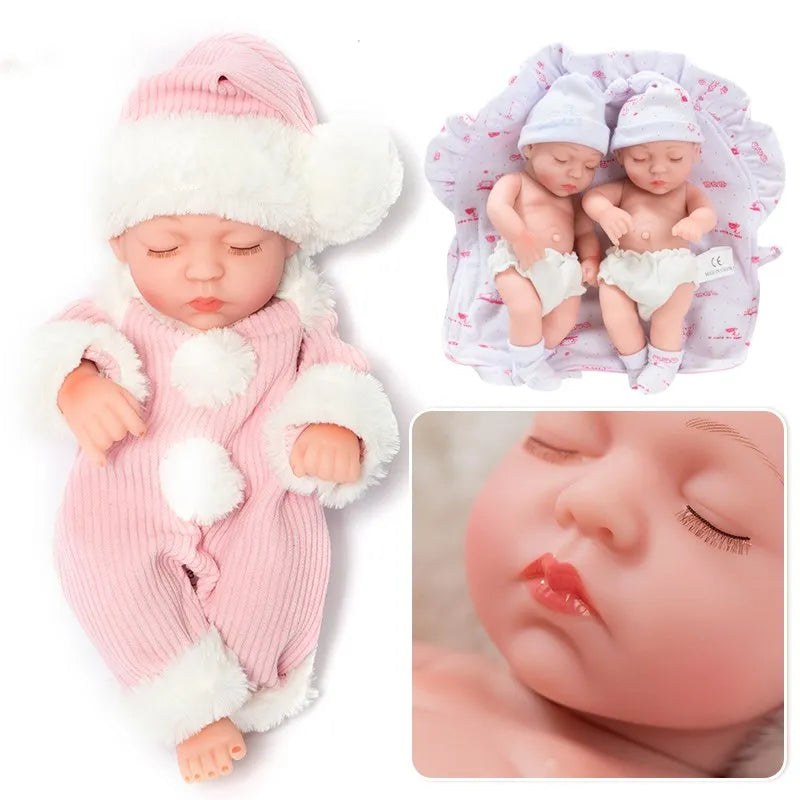 30cm Reborn Baby Dolls Realistic Dolls Toys Girl Real Lifelike Baby Dolls Reborn Full Body Silicone Baby Doll Christmas Gifts