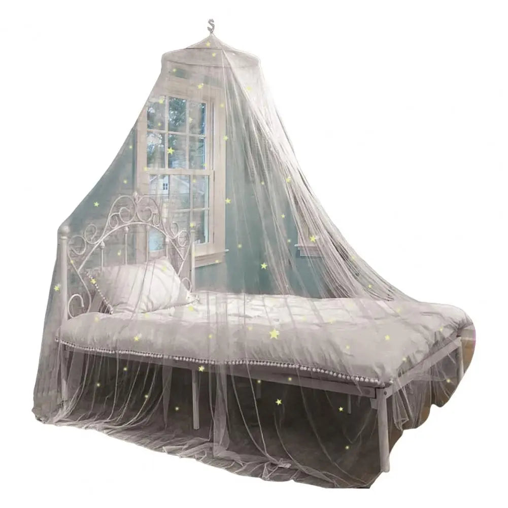 Bedcover Curtain Fluorescent Stars Design 2 Sizes Protection Kid Room Round Top Children Crib Bed Tent   Bed Canopy  Daily Use