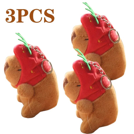 1-20PCS Cartoon Capybara Pendant Plush Toy Doll Bag Hanging Ornament Cute Kapila Keychain Doll Desktop Doll Ornament Car Pendant