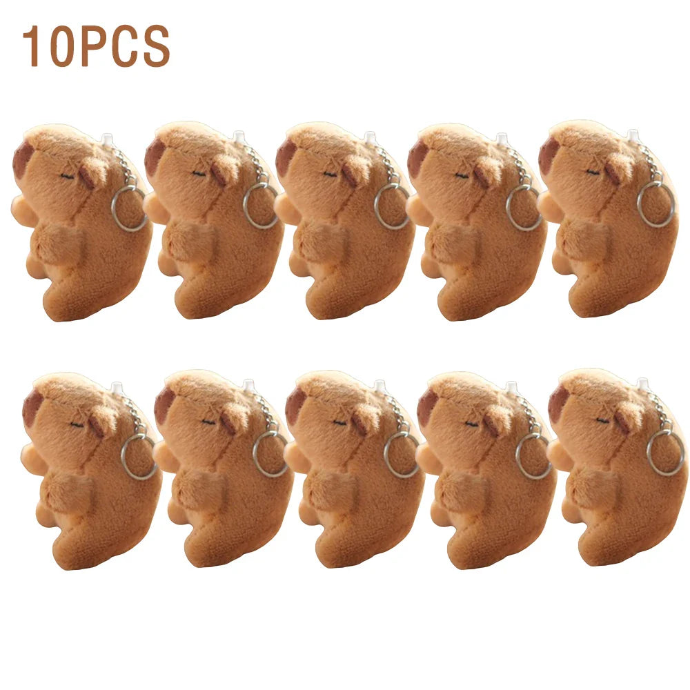 1-20PCS Cartoon Capybara Pendant Plush Toy Doll Bag Hanging Ornament Cute Kapila Keychain Doll Desktop Doll Ornament Car Pendant