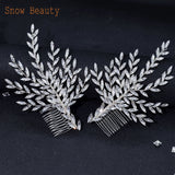 A409 Luxury Wedding Comb Rhinestone Headwear Bride Hair Jewelry Vintage Bridesmaid Hair Clips Bridal Tiara Women Headpieces