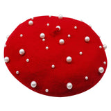 Winter Hat Knitted Wool Beret Bonnet Female French Winter Warm Pearl Berets Caps For Women Beading Ski Boina Painter Gorras