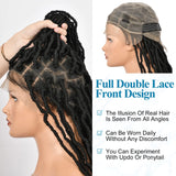 Kalyss 40 Inches Full Double Lace Front Square Knotless Locs Braided Wigs for Black Women Loc Braid Wig With Baby hair