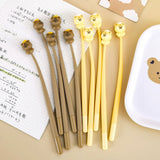 20Pcs/Lot Cute Cartoon Bear Gel Pen Student Stationery 0.5mm Black Ink Kawaii Shake Pens Kids School Office Writing Supplies