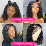 Curly Wigs Bob Wigs Curly Lace Front Human Hair Wigs 100% Bob Hair Wig Human Hair Short Wig 4x4 Closure Human Hair Wig Kinky