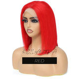 Lime Green Bob Lace Front Wigs Human Hair Wigs Glueless Short Bob Wigs Straight 13X4 Colored Lace Frontal Wigs Rose Neon