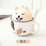 Cartoon Animal Ceramic Coffee Cup Creative Ke Jiquan Shiba Inu Cat Couple Ceramic Cup Home Decoration Glass Breakfast Milk Cup