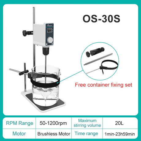 JOANLAB Liquid Mixer Lab Electric Stirrer Digital Display Overhead Stirrer Adjustable Height Lab Equipment 20L 2000rpm 110V 220V