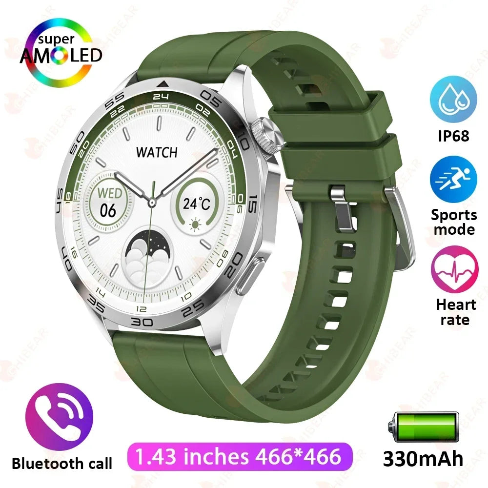 New WATCH GT 4 Smart Watch Men GPS Tracker 1.43 Inch AMOLED 466*466 Screen Always Display Bluetooth Call Smartwatch for Android