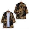 Black Kimono Cardigan Women Men Japanese Obi Male Yukata Men's Haori Chinese Dragon Print Coat Traditional Japan Clothing