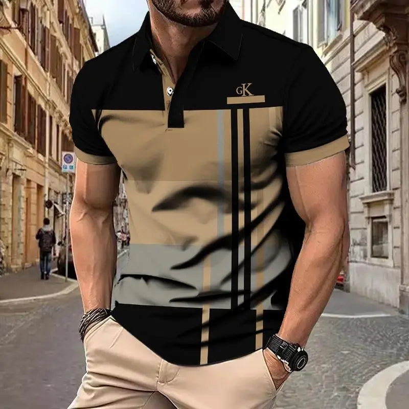 mens polo shirt new striped business polo shirt summer short sleeve tops peplum trend mens polo shirt oversized clothing