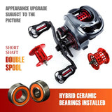 Seasir Mansory Baitcasting Fishing Reel 146g Ultralight Carbon 11+1 7.3:1 HS Ratio Hybrid Ceramic Bearing Double Spools Seawater