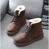 2022 New Fashion Women Boots Winter Snow Boots Female Boots Warm Lace Flat with Women Shoes Tide Shoes Hot Sale 35-40