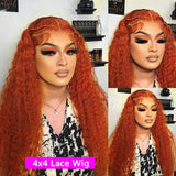 13x4 Deep Wave Orange Ginger Lace Front Wigs Human Hair For Women 13x6 Hd Glueless Lace Frontal Wig 4x4 Closure Human Hair Wig