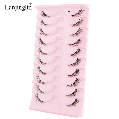 Half Eye Lashes 2/20 Boxes Natural Long Wholesale 3D Mink Lashes Clear Band Eyelash Extensions Makeup Tools Faux Cils maquillaje