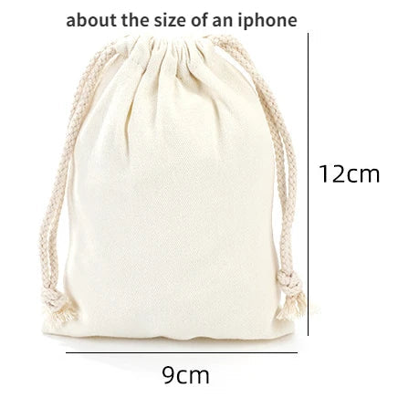 Canvas Bag Cotton Drawstring Drawstring Pocket Shopping Cotton Bag School Gym Travel Dustproof Handbag Blank girdle storage bag