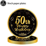 Men Women Birthday Disposable Tableware Party Decor 30 40 50 60 Years Anniversary Party Adult Happy Birthday Party Supplies