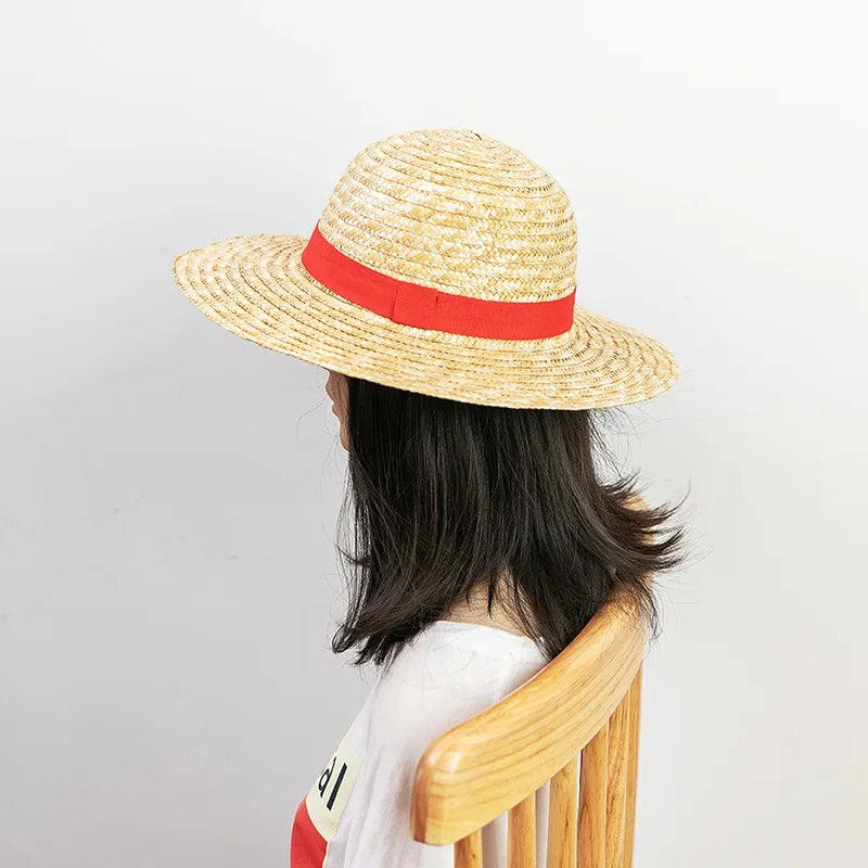 Luffy Straw Hat Anime Cartoon Cosplay Caps Accessories Summer Sun Hat Sunshade Parent-Child Hat Luffy Hat for Women Men