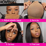 Wow Angel 5x5 HD Lace Closure Short Bob Human Hair Wigs Glueless Ready to Wear Straight Bob Wigs Bleached Knots Pre-Plucked Hair