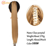 MEIFAN Long Synthetic Wavy Clip in Hair Ponytail Hair Wigs Extensions Style Claw Pony Tail Hairpiece for Women Cosplay Party